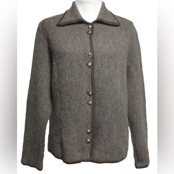 Vintage Denbigh Knitwear Womens Wool Button front Sweater Jacket size Large Chic - Picture 9 of 10